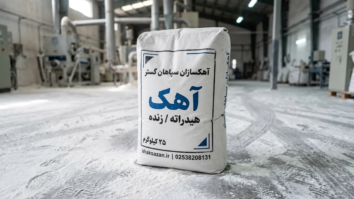 کیسه بسته بندی آهک هیدراته و آهک زنده تولید شده در شرکت آهکسازان سپاهان گستر
